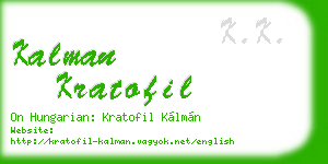 kalman kratofil business card